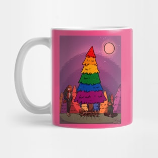 Lgbtq+ christmas tree rainbow gift design Mug